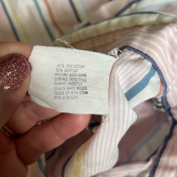 Vintage Saddle King Western Pearl Snap Pink Striped Shirt, Size M/L, Neck 15.5” - Picture 5 of 5